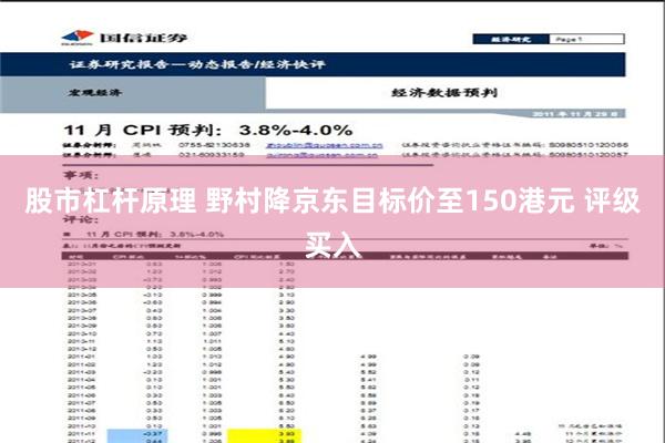 股市杠杆原理 野村降京东目标价至150港元 评级买入