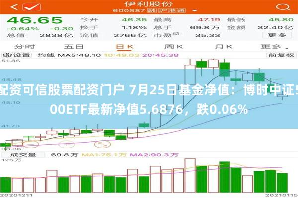 配资可信股票配资门户 7月25日基金净值：博时中证500ETF最新净值5.6876，跌0.06%