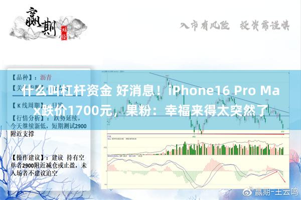 什么叫杠杆资金 好消息！iPhone16 Pro Max跌价1700元，果粉：幸福来得太突然了