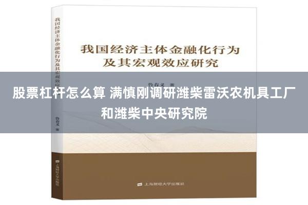 股票杠杆怎么算 满慎刚调研潍柴雷沃农机具工厂和潍柴中央研究院